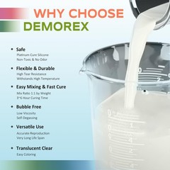 Demorex Silicone Mold Making Kit 84oz (42oz+42oz), 15A Super Elastic Liquid S…