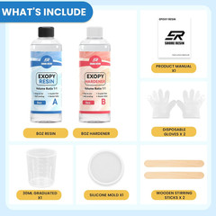 Epoxy Resin Kit, Crystal Clear 1:1 Self-Leveling Resin System with High Gloss Fi