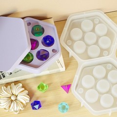 2 PCS Dice Storage Box Resin Mold Resin Molds Silicone Dice Box Molds with Lid R
