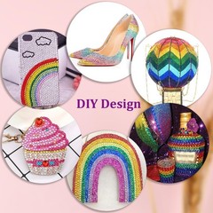 12600Pcs Multicolor 4mm Flatback Resin Rhinestones for Crafting with 1 B7000