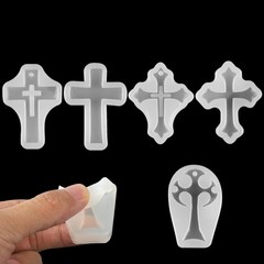 DIY 5IN1 Silicone Cross Resin Mold Jewelry Epoxy Making Casting Mould Craft Tool