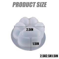 YANGYIXIN Cat Paw Silicone Molds, 4-Pack, 2.5″x2.5″x1.5″ taba Squishy molds& …