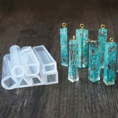 1pc Pendant Silicone Mold DIY Epoxy Resin Square Cylinder Molds Jewelry Findings