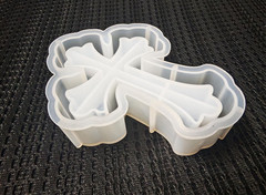 Fancy Cross Box Resin Silicone Mold, Jar Storage Mould with Lid for Ornament Sto