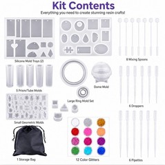 83PCS Resin Casting Silicone Molds Epoxy Spoon Kit Jewelry Making Pendant Craft