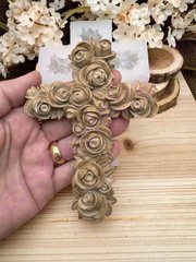 Roses cross handmade silicone mold for crafts
