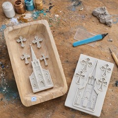 Silicone Mold Mould- Easter Church & Cross “Faith” Craft Art Resin Clay Epoxy
