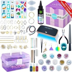 Vibrant UV Resin Jewelry Making Kit with Lamp & Accessories – Ideal Holiday Gift