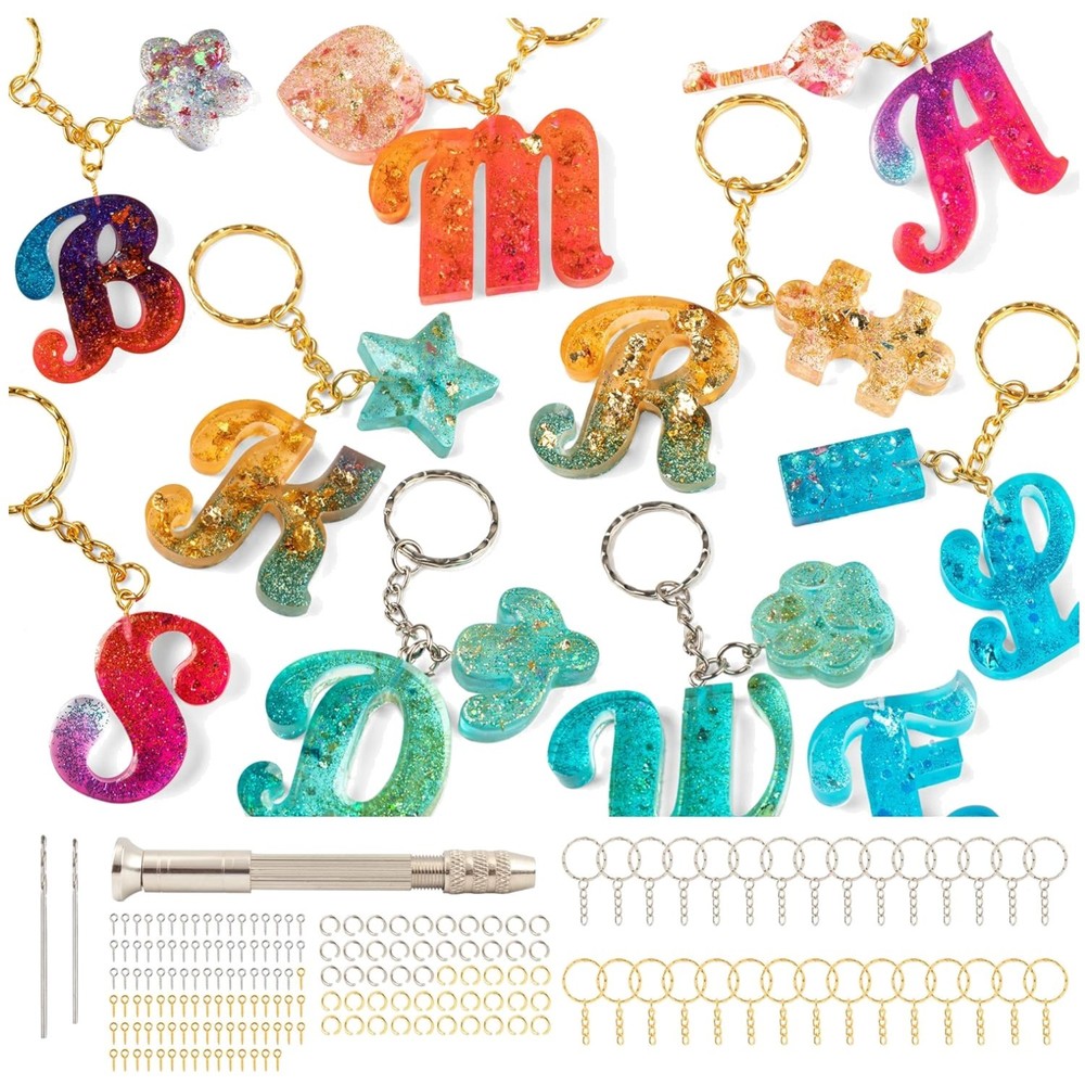 Personalized Letter Keychain Mold – 182pcs Crafting Kit