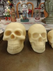 SKULL MOLD SILICONE 3D EPOXY RESIN CANDLES CANDY CHOCOLATE SOAP FONDANT 4 SIZES