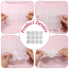 2 Pcs 12-Cavity Circle Silicone Molds for Resin 1.18” Resin Keychain Molds F
