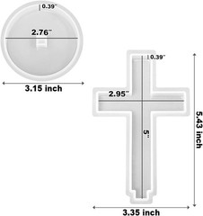 5” Standing Cross Silicone Mold with Base, Crucifix Mold for Epoxy Resin