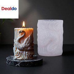 Swan Cylinder Candle Silicone Mold – Animal Pillar Column Resin Casting Mold for